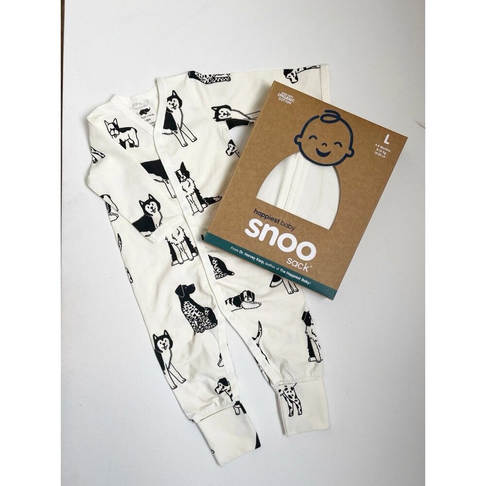 Happiest Baby Snoo Sack Large 4-6 Months 18-26 Lbs Andy + Monica Puppy Sleeper